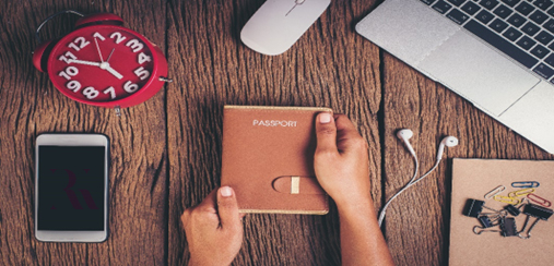 A person holding a passport